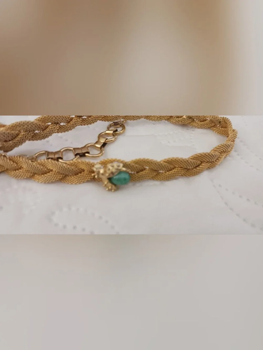 Waist Chain Belly Belt Goldtone With Multicolor Ladybug Accents
